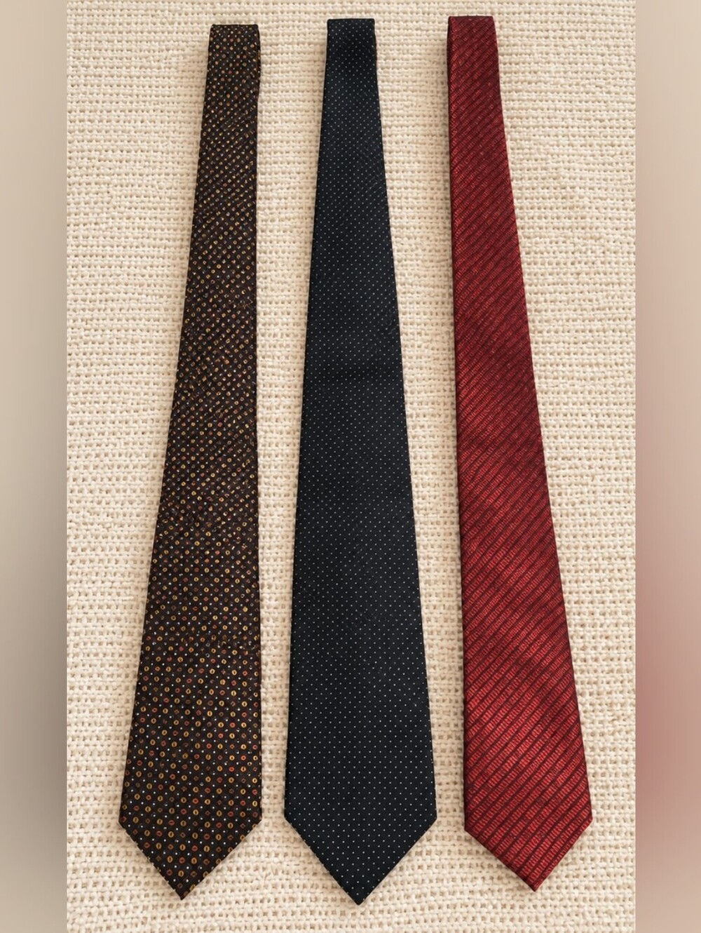 Men’s Necktie Lot of 3 – Gianfranco Italy & Jos. A. Bank + Pocket Square